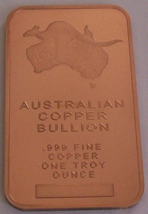1 Troy Ounce Copper Bar